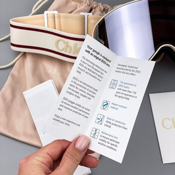 Chloe CH0072S 001 Ski Mask White Beige Violet Mirror Zeiss - Picture 10 of 12